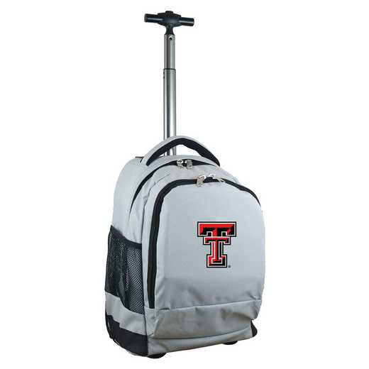 CLTTL780-GY: NCAA Texas Tech Red Raiders Wheeled Premium Backpack